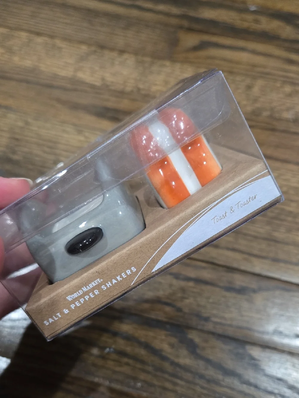 World Market Toaster Toast Salt and Pepper Shakers New